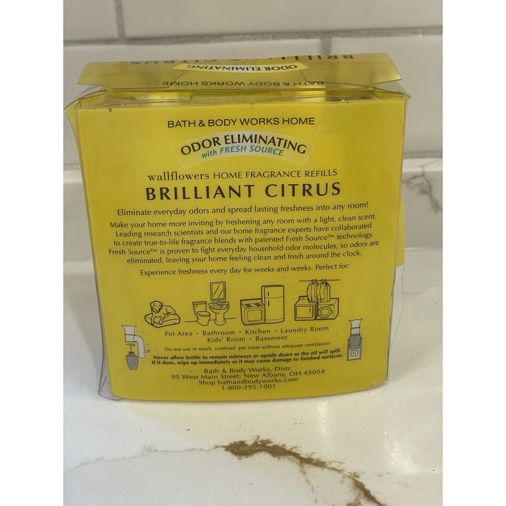 Bath & Body Works Brilliant Citrus Odor Eliminating Wallflower Bulbs Twin Pack - Picture 3 of 4
